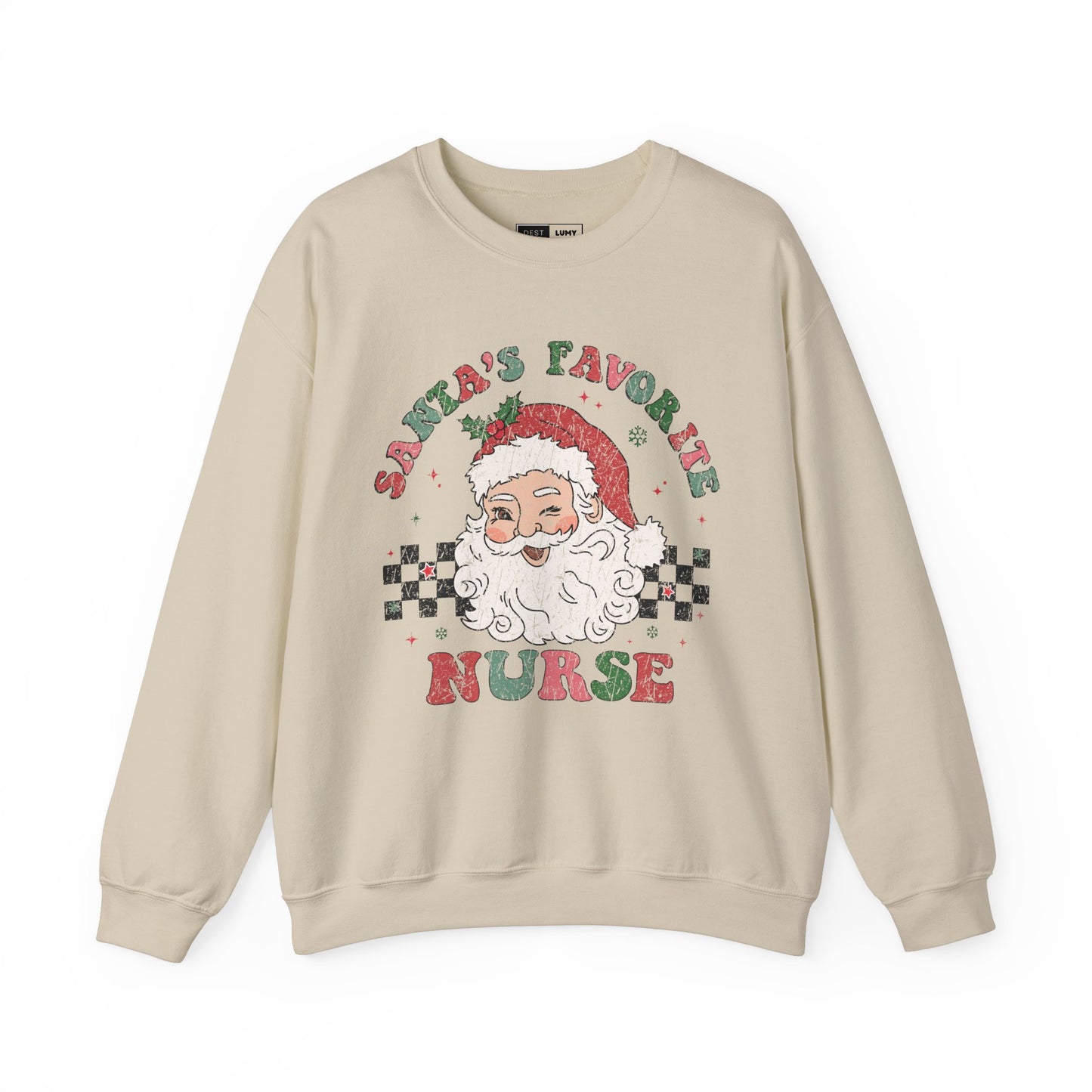 Santa's Favorite Nurse - Unisex Midweight Softstyle Fleece Crewneck Sweatshirt