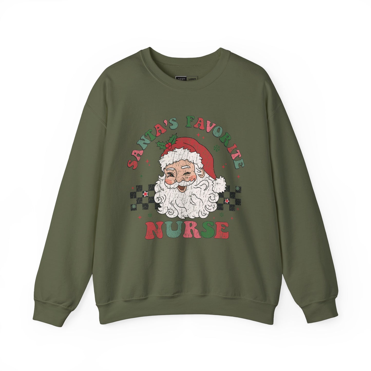 Santa's Favorite Nurse - Unisex Midweight Softstyle Fleece Crewneck Sweatshirt