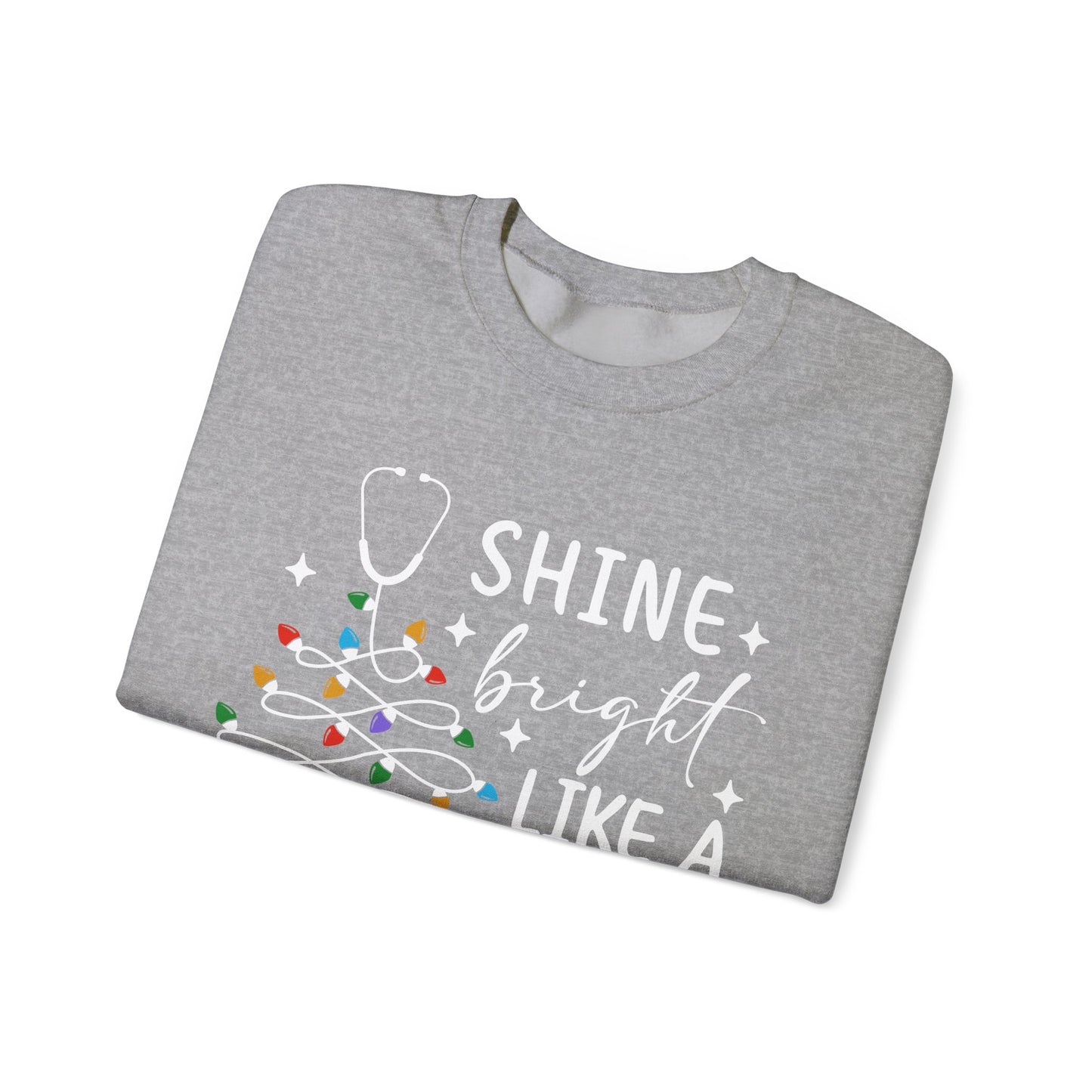 Shine Bright Like a Call Light - Unisex Midweight Softstyle Fleece Crewneck Sweatshirt