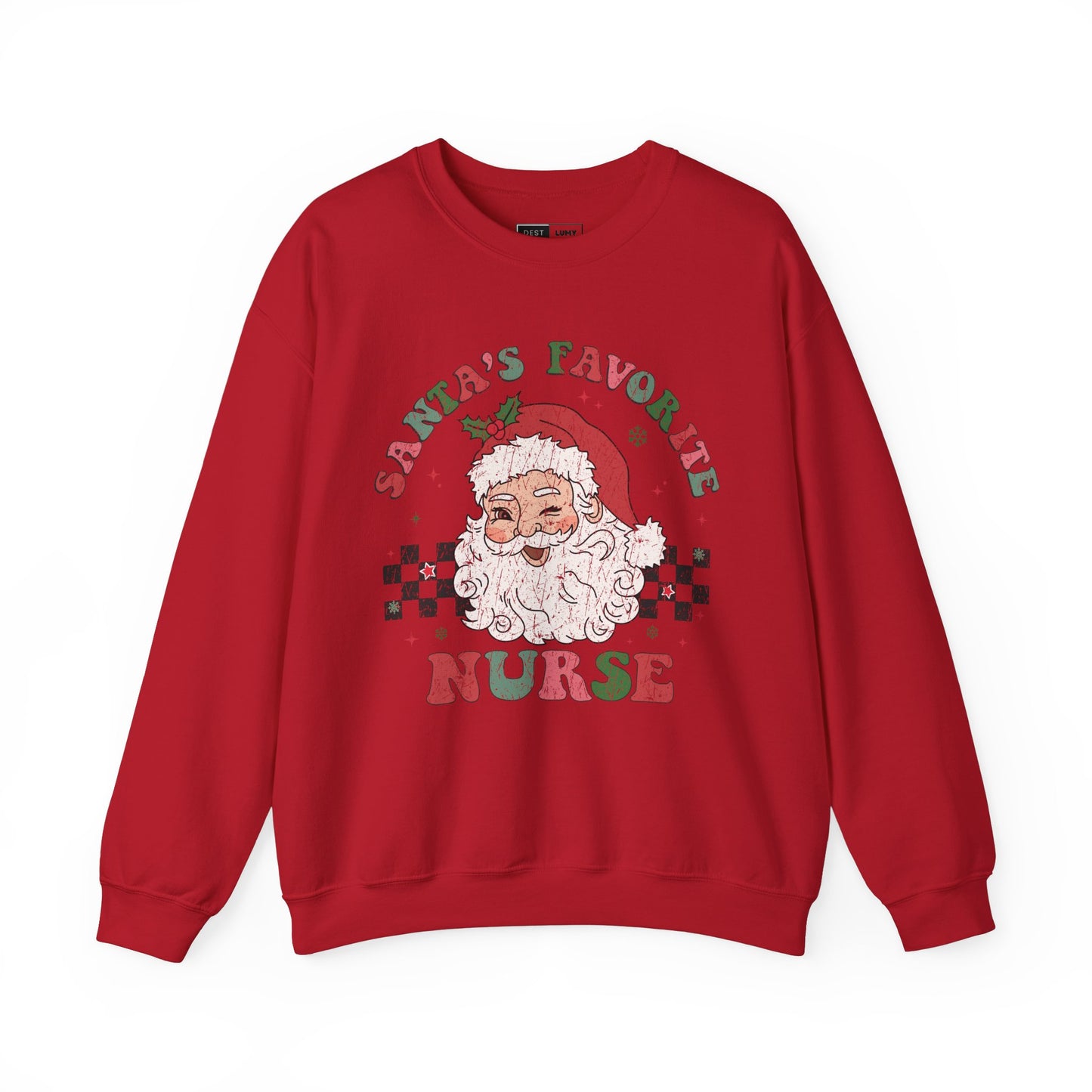 Santa's Favorite Nurse - Unisex Midweight Softstyle Fleece Crewneck Sweatshirt