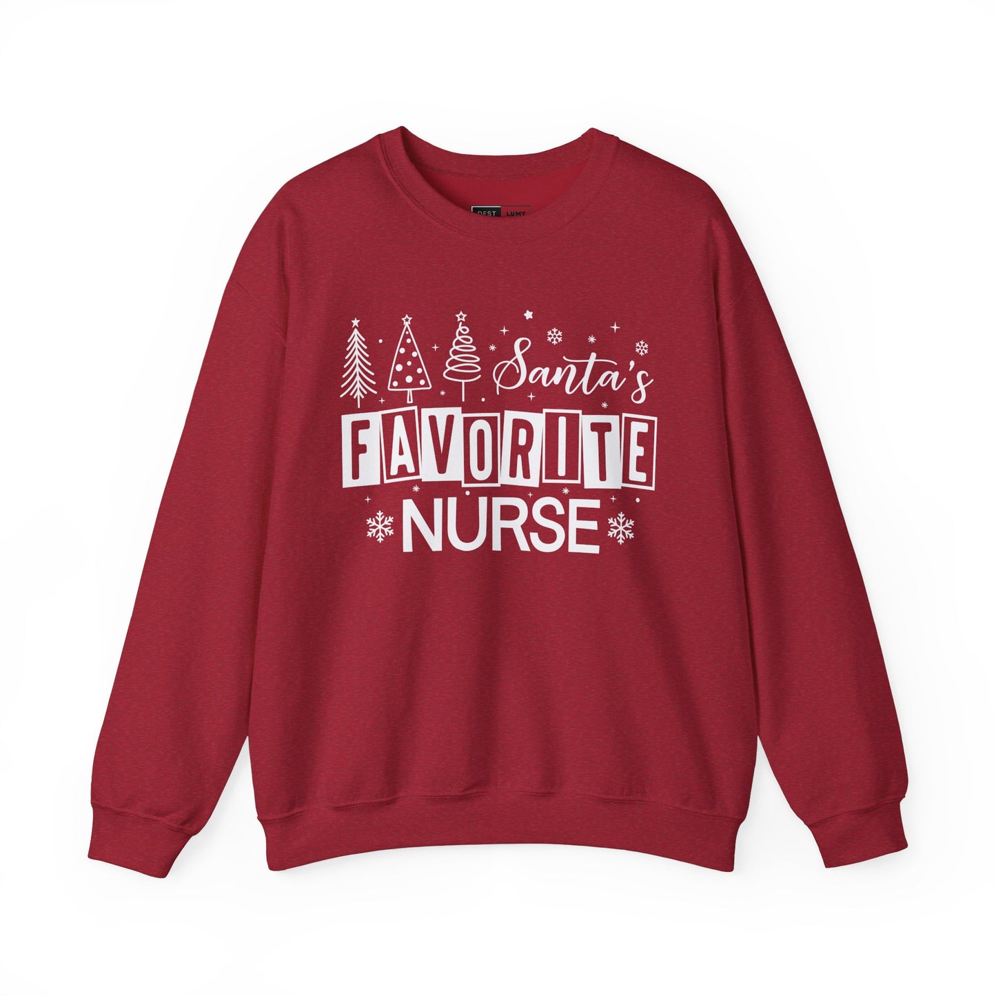 Santa's Favorite Nurse - Unisex Midweight Softstyle Fleece Crewneck Sweatshirt