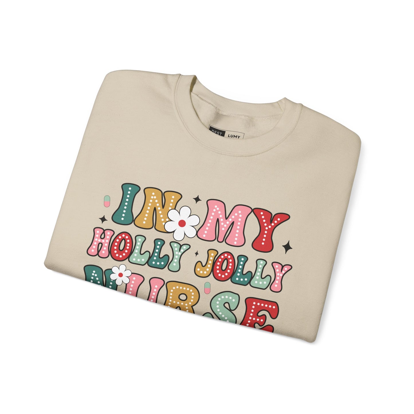 Unisex Midweight Softstyle Fleece Crewneck Sweatshirt - In My Holly Jolly Nurse Era