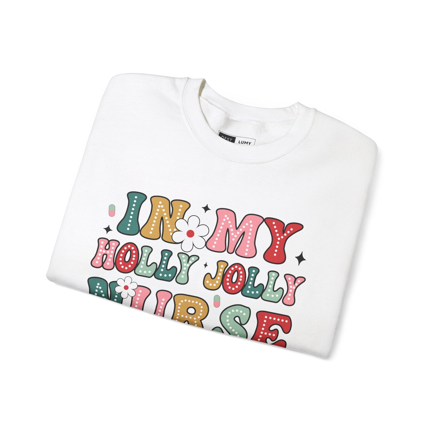 Unisex Midweight Softstyle Fleece Crewneck Sweatshirt - In My Holly Jolly Nurse Era