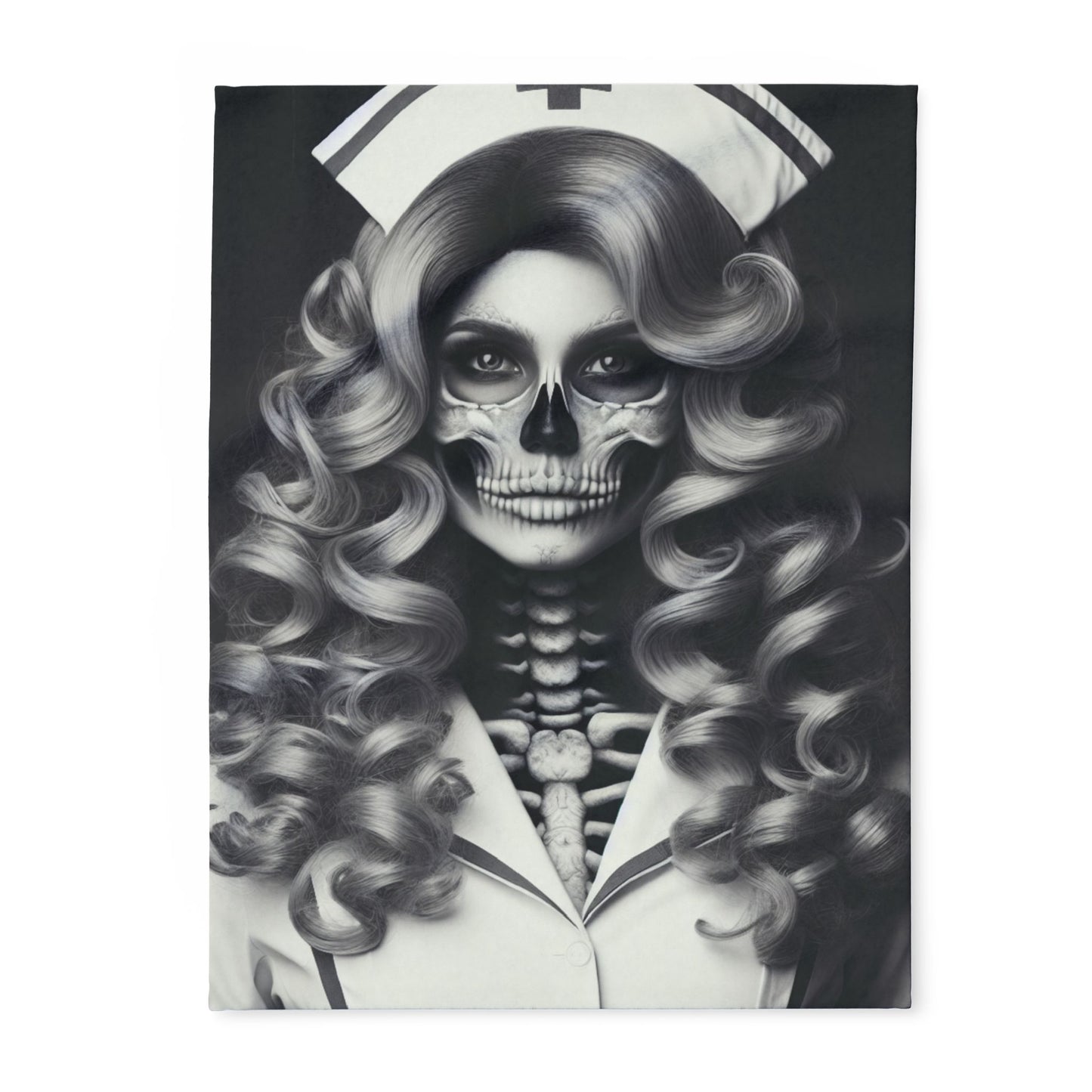 Skeleton Nurse LH Fleece Blanket