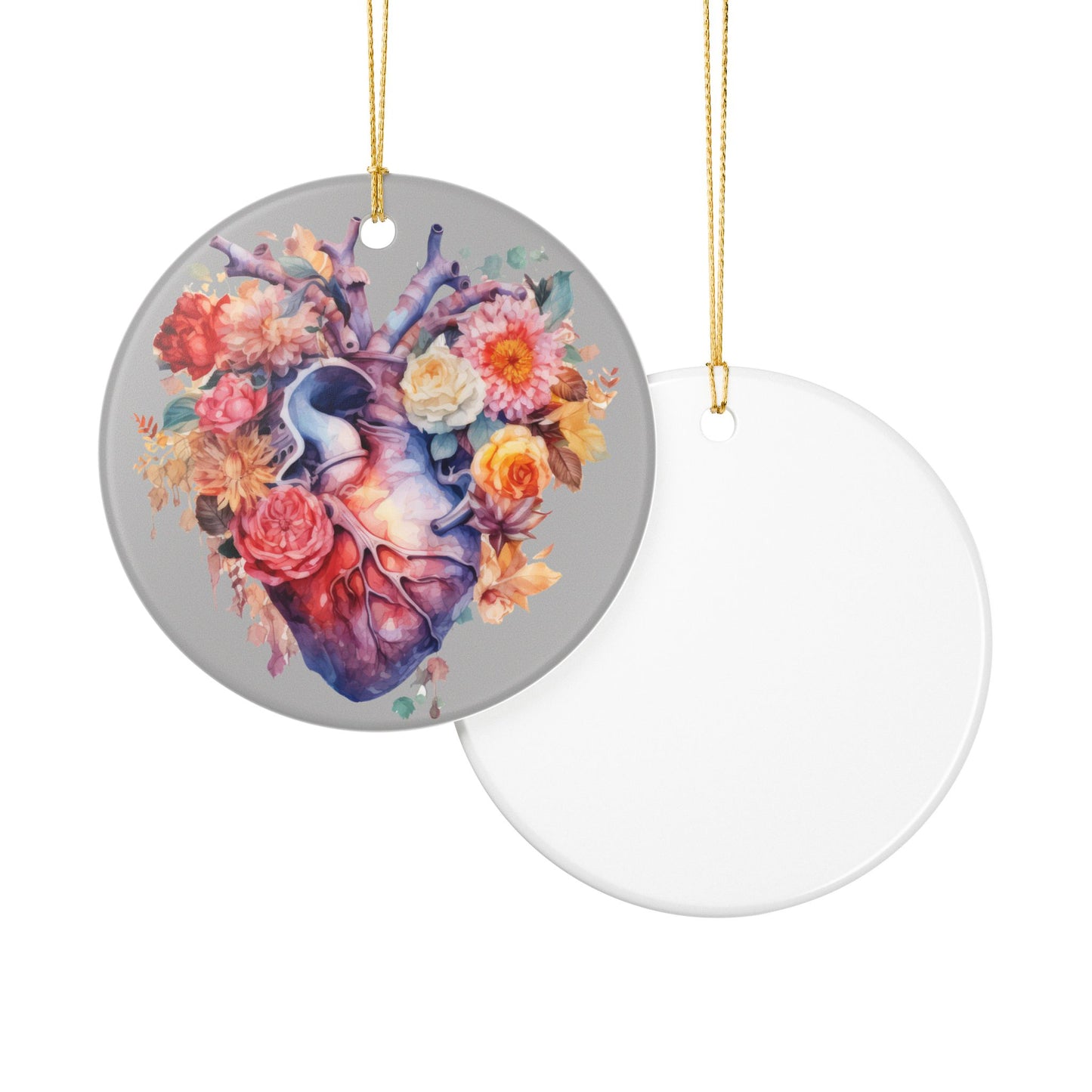 Floral Heart Ceramic Ornament - Heartfelt Home Decor