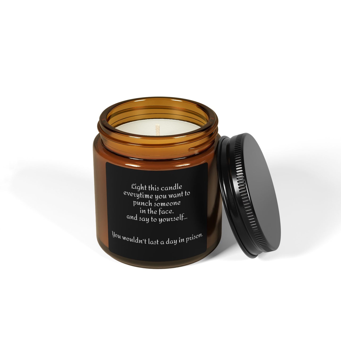 Funny Scented Soy Candle (Multi-Size, Amber Jar)