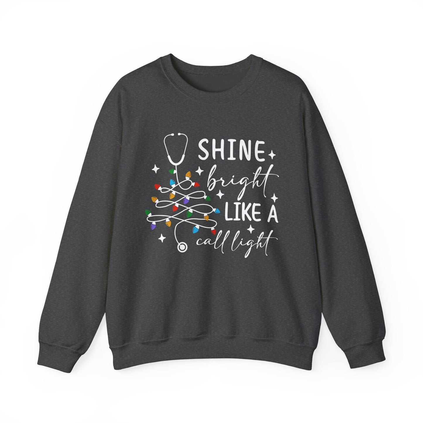 Shine Bright Like a Call Light - Unisex Midweight Softstyle Fleece Crewneck Sweatshirt