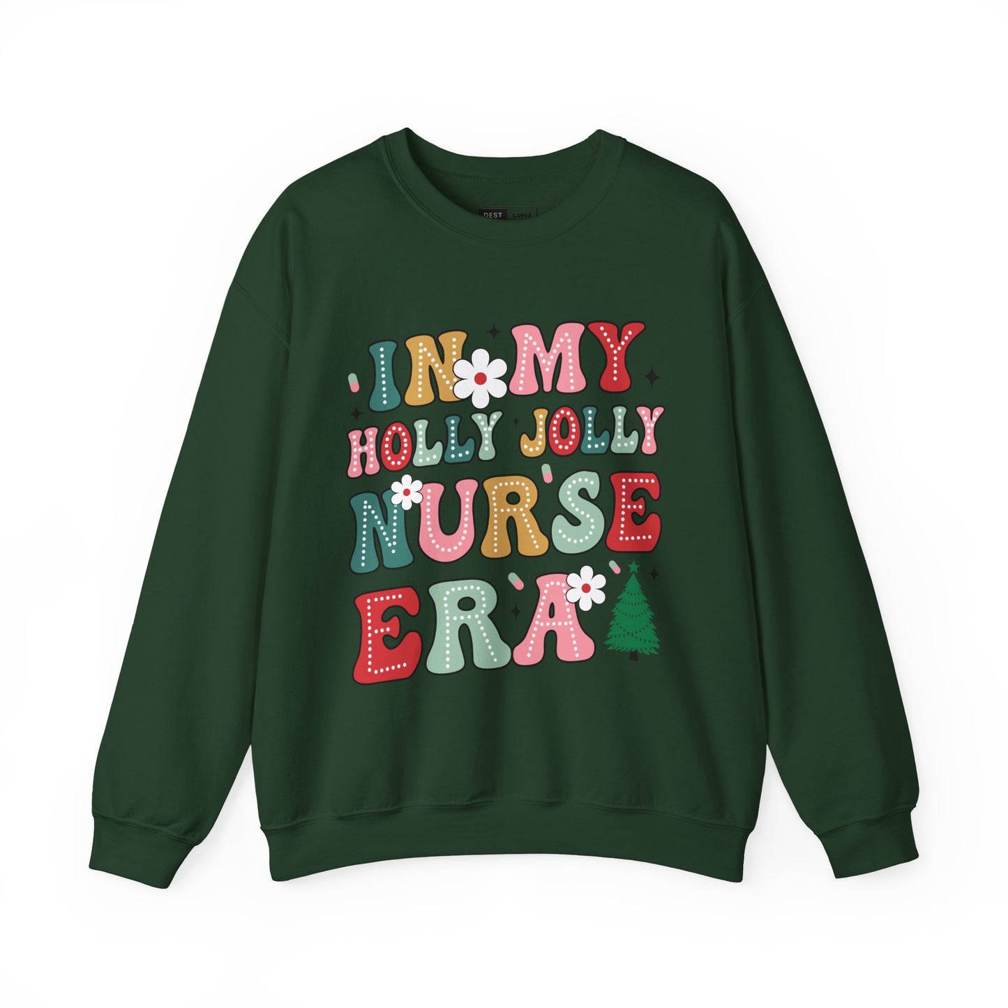 Unisex Midweight Softstyle Fleece Crewneck Sweatshirt - In My Holly Jolly Nurse Era