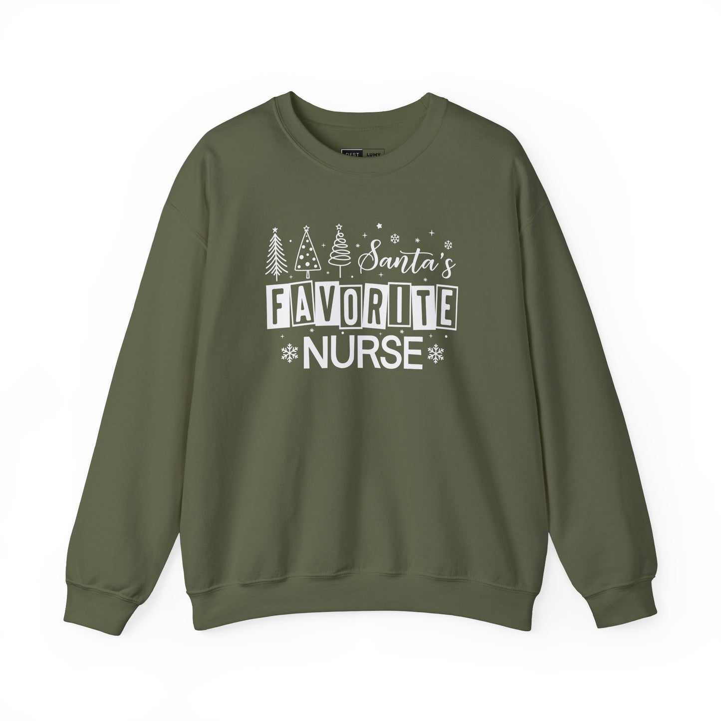 Santa's Favorite Nurse - Unisex Midweight Softstyle Fleece Crewneck Sweatshirt