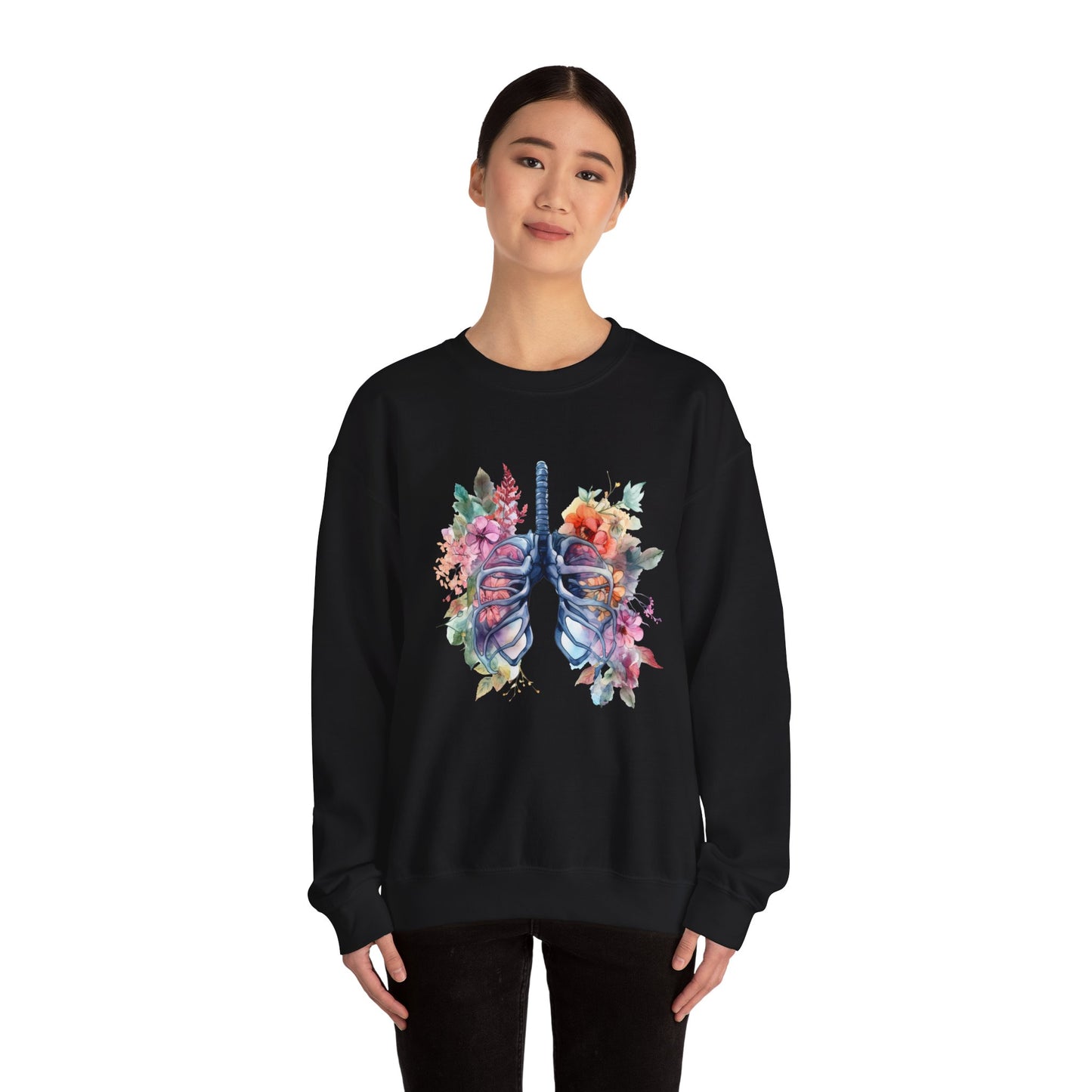 Flower Lungs - Unisex Midweight Softstyle Fleece Crewneck Sweatshirt