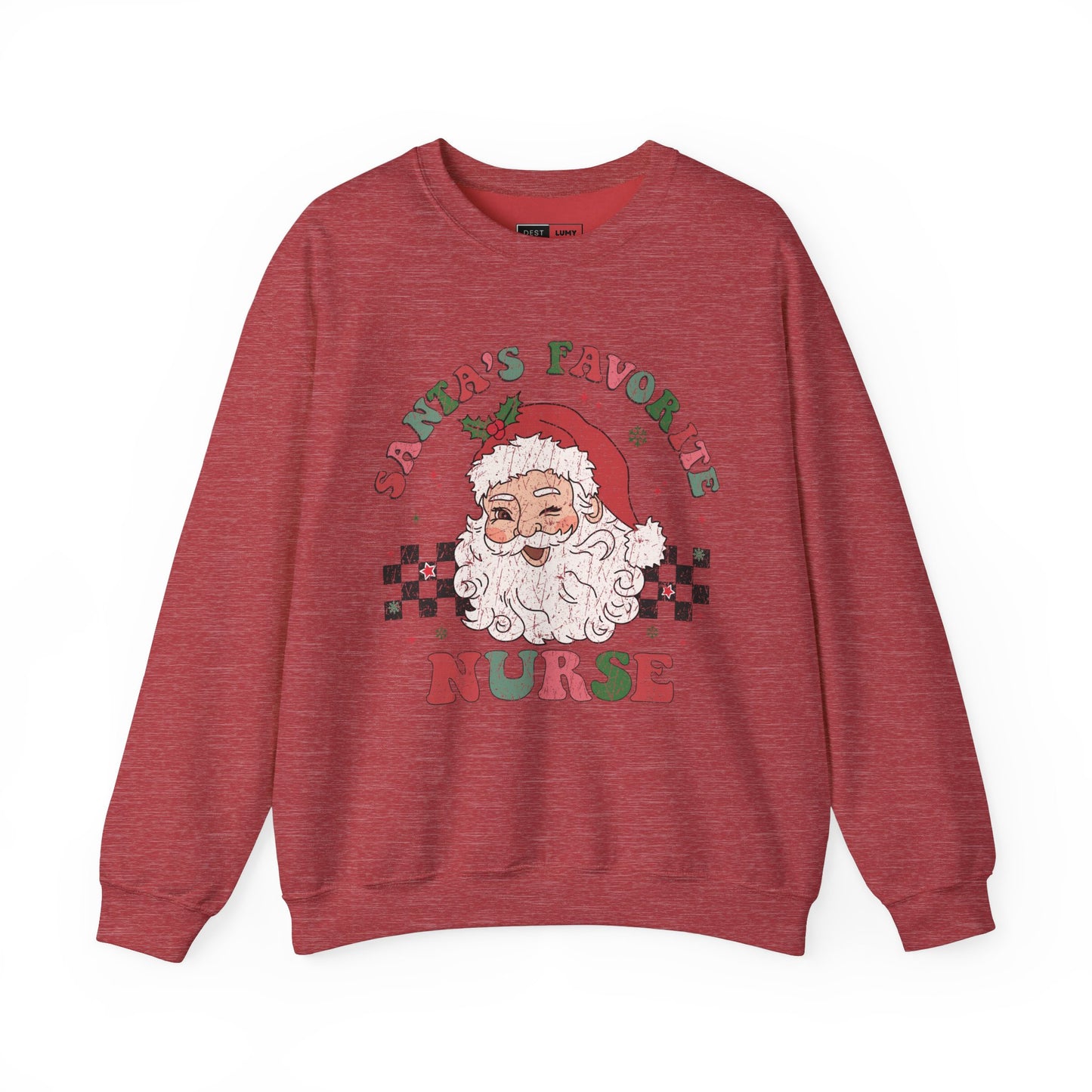 Santa's Favorite Nurse - Unisex Midweight Softstyle Fleece Crewneck Sweatshirt