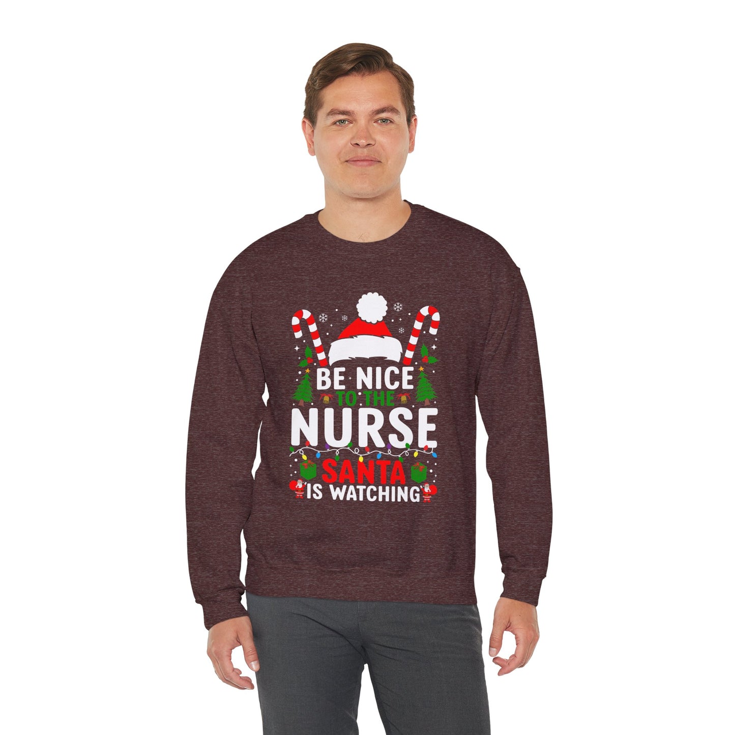 Santa is Watching - Unisex Midweight Softstyle Fleece Crewneck Sweatshirt