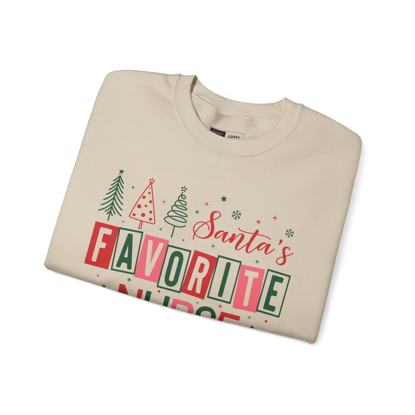 Santa's Favorite Nurse - Unisex Midweight Softstyle Fleece Crewneck Sweatshirt