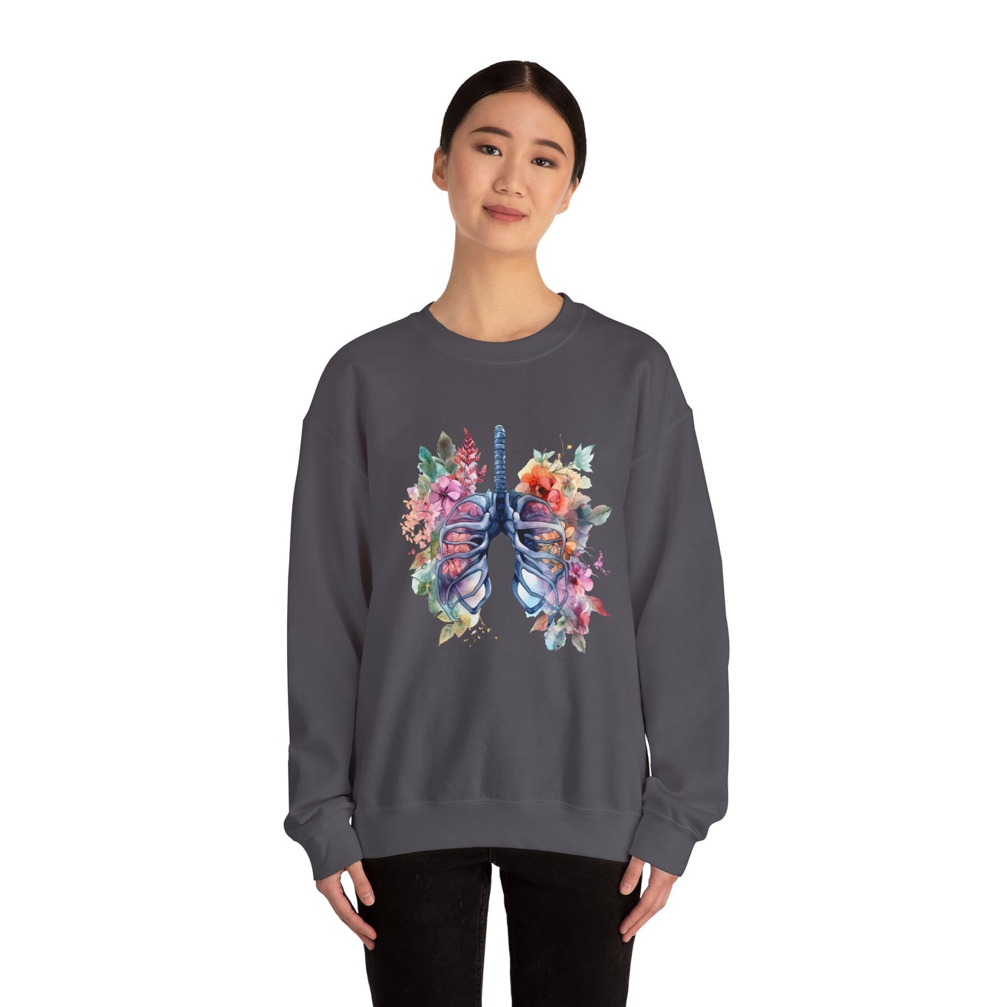 Flower Lungs - Unisex Midweight Softstyle Fleece Crewneck Sweatshirt