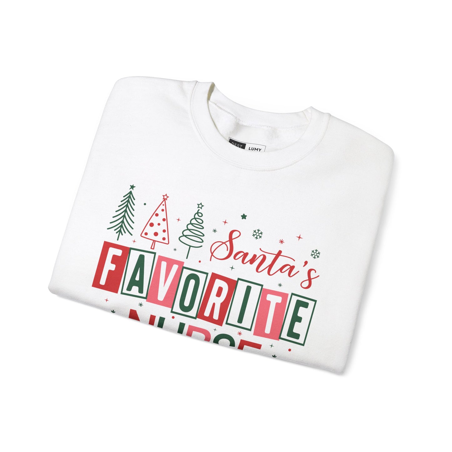 Santa's Favorite Nurse - Unisex Midweight Softstyle Fleece Crewneck Sweatshirt