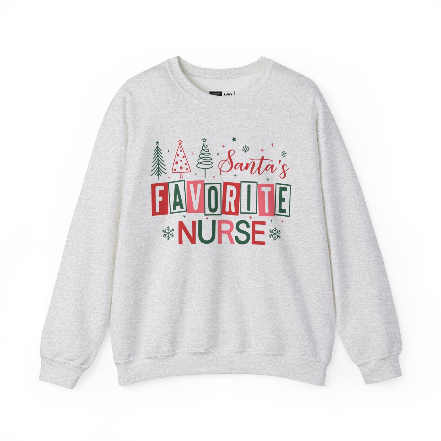 Santa's Favorite Nurse - Unisex Midweight Softstyle Fleece Crewneck Sweatshirt