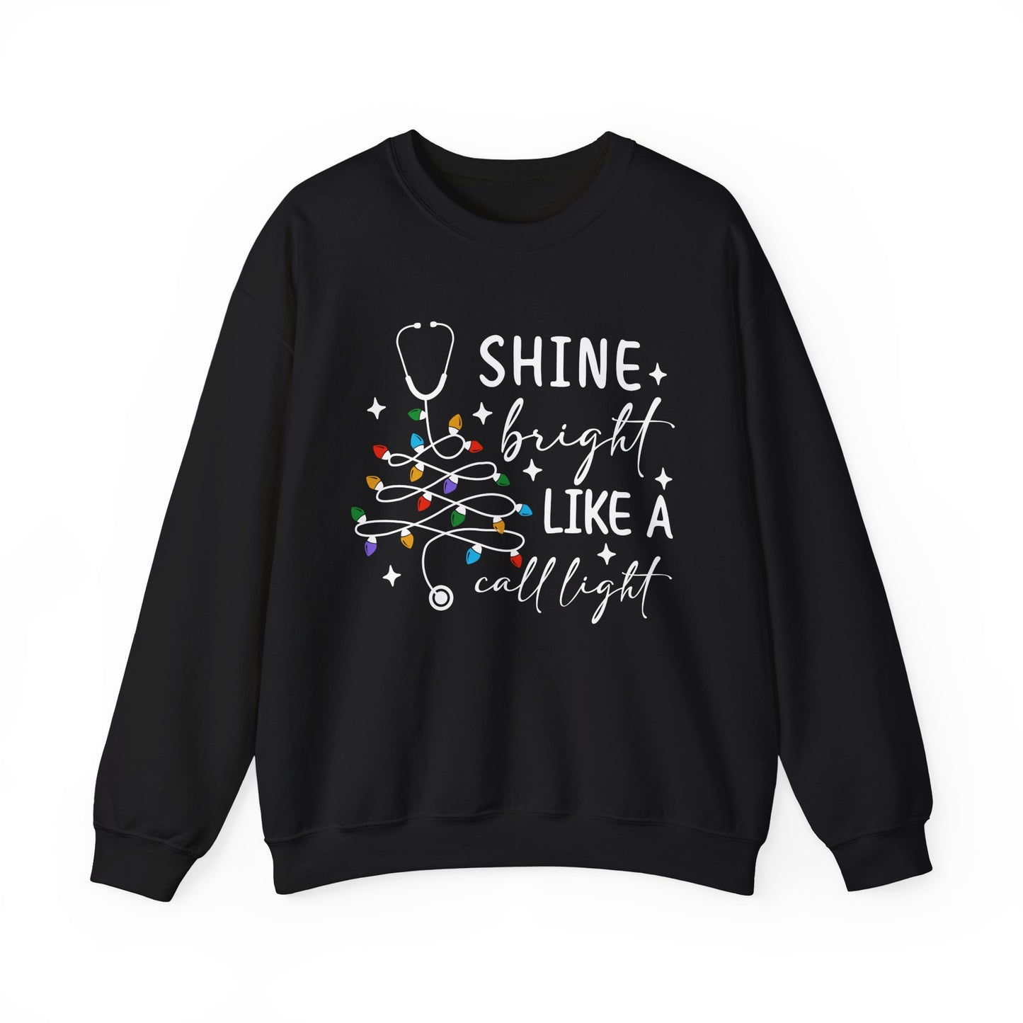 Shine Bright Like a Call Light - Unisex Midweight Softstyle Fleece Crewneck Sweatshirt