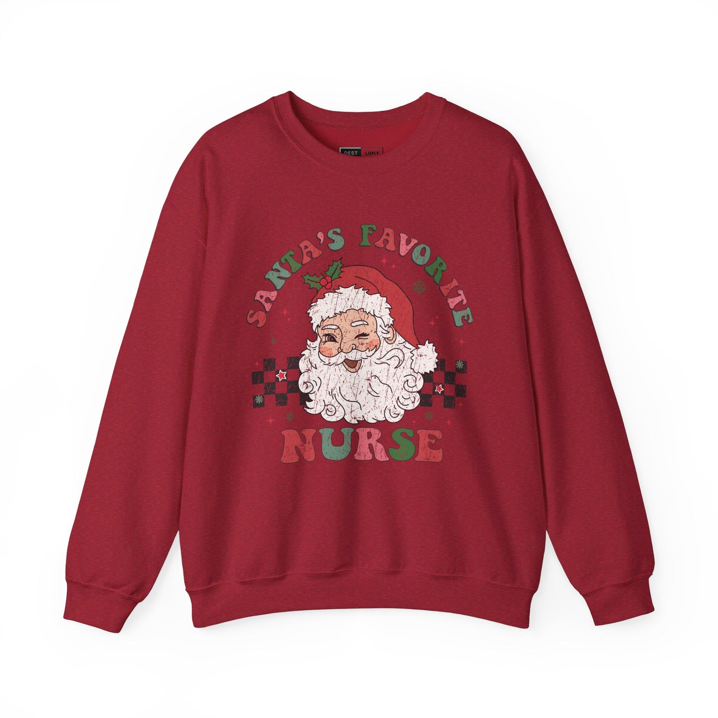 Santa's Favorite Nurse - Unisex Midweight Softstyle Fleece Crewneck Sweatshirt