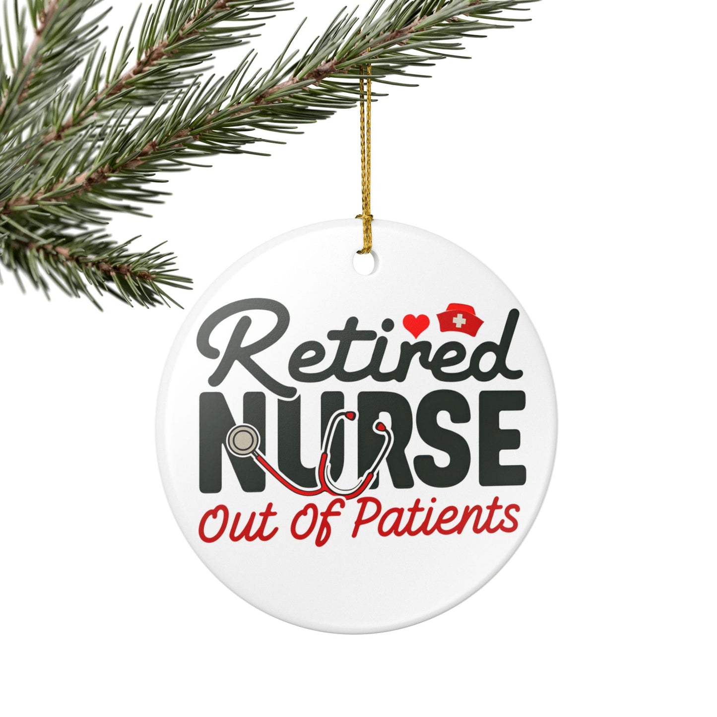 Retired Nurse Ceramic Ornament - Heartfelt Holiday Decoration