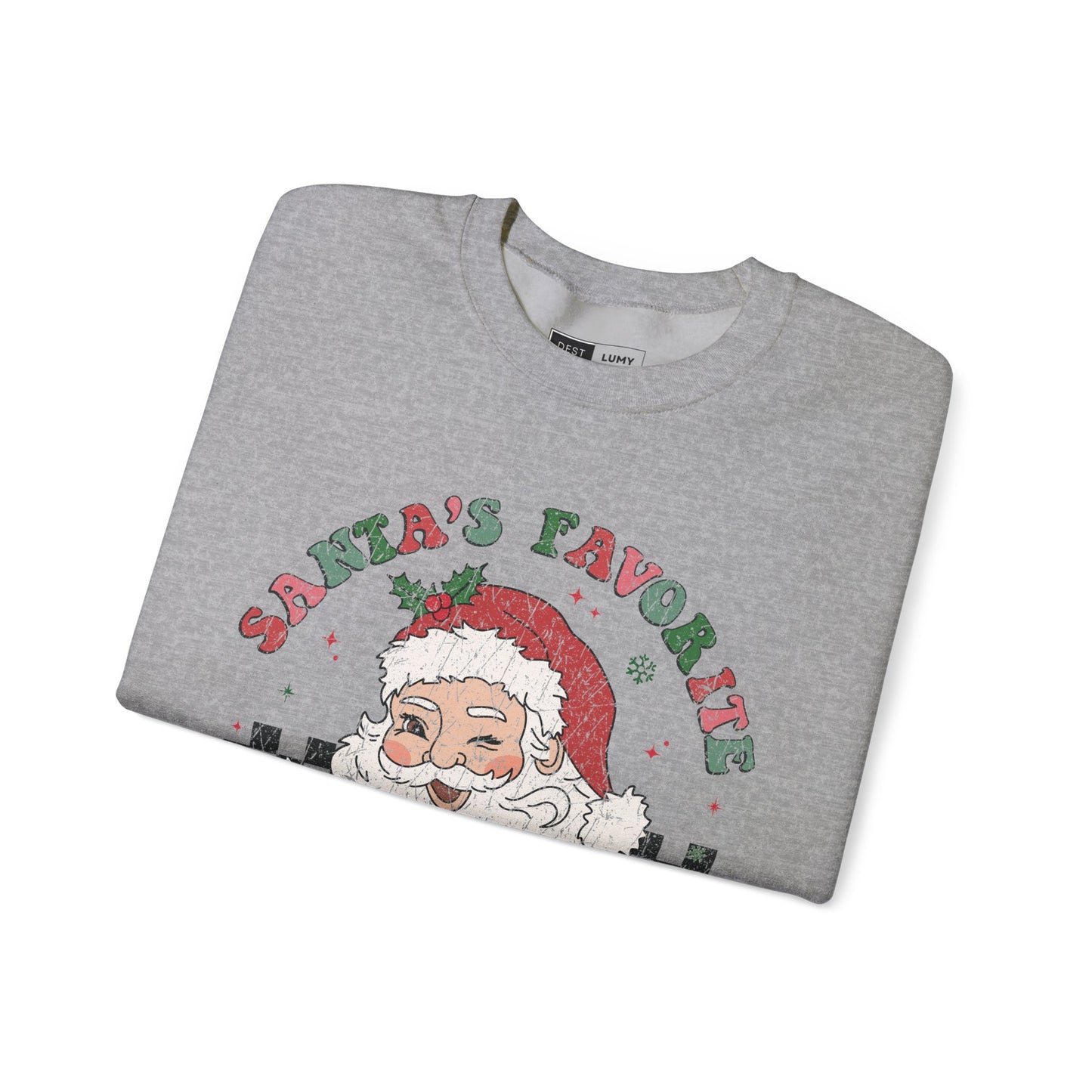 Santa's Favorite Nurse - Unisex Midweight Softstyle Fleece Crewneck Sweatshirt