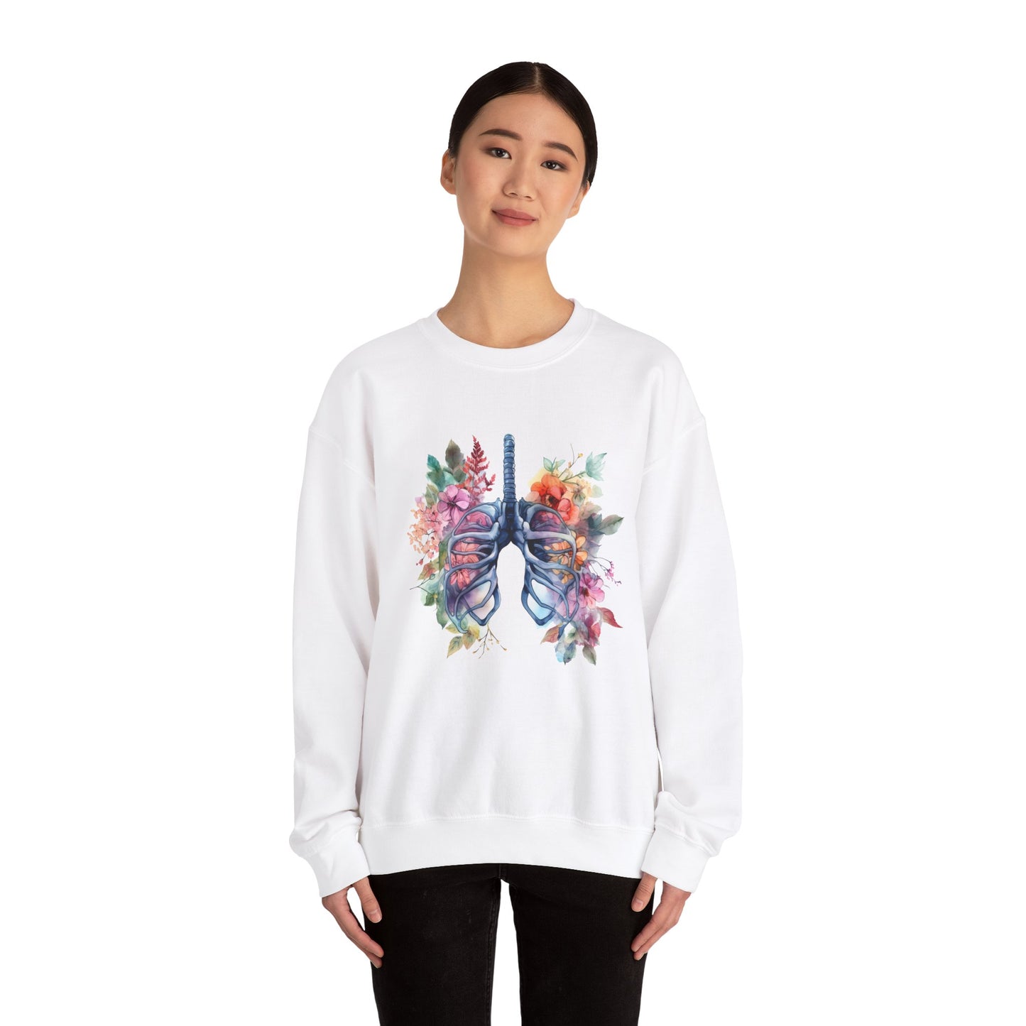 Flower Lungs - Unisex Midweight Softstyle Fleece Crewneck Sweatshirt