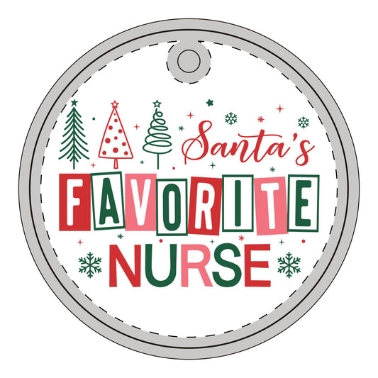 Santa's favorite Nurse - Acrylic Ornament