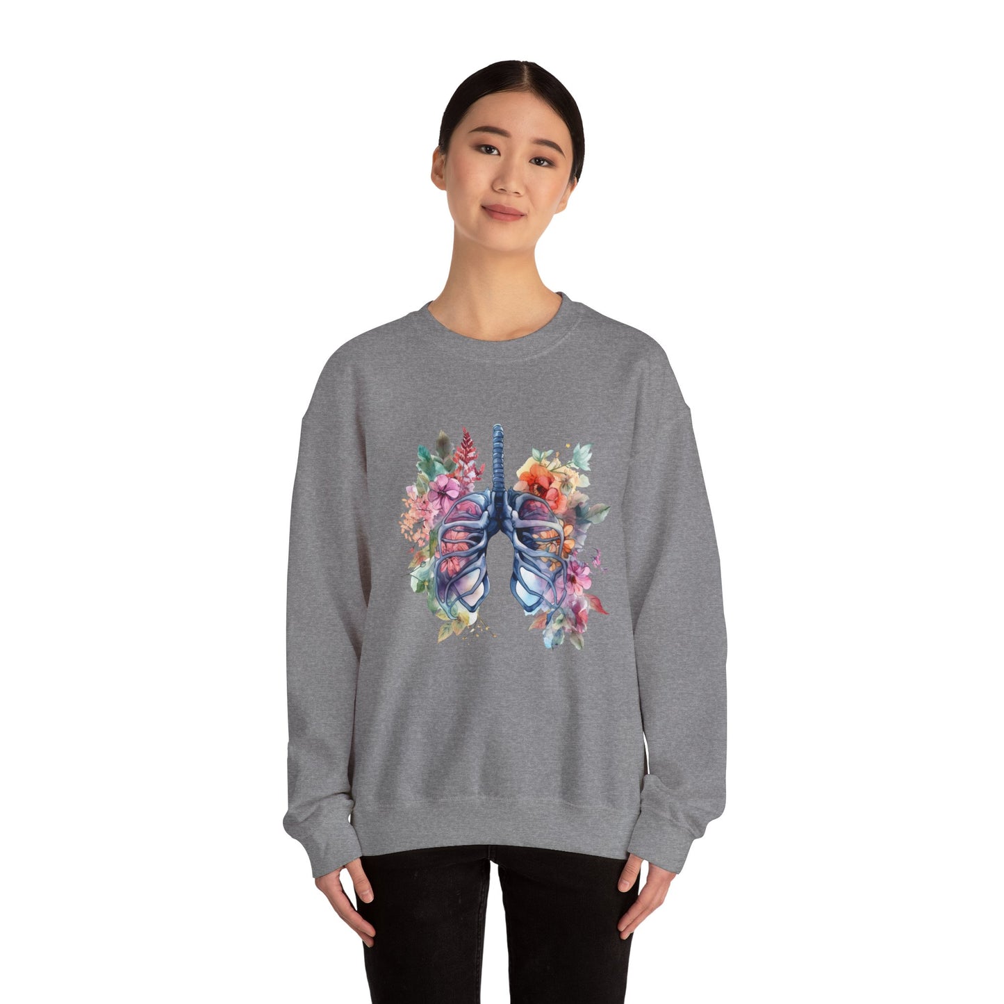 Flower Lungs - Unisex Midweight Softstyle Fleece Crewneck Sweatshirt