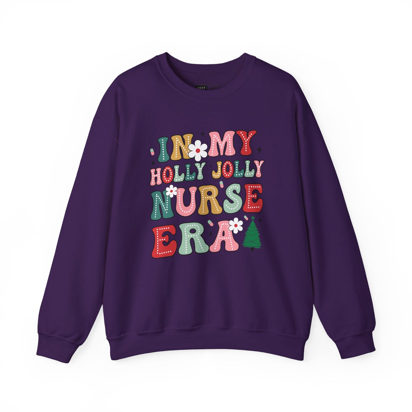 Unisex Midweight Softstyle Fleece Crewneck Sweatshirt - In My Holly Jolly Nurse Era