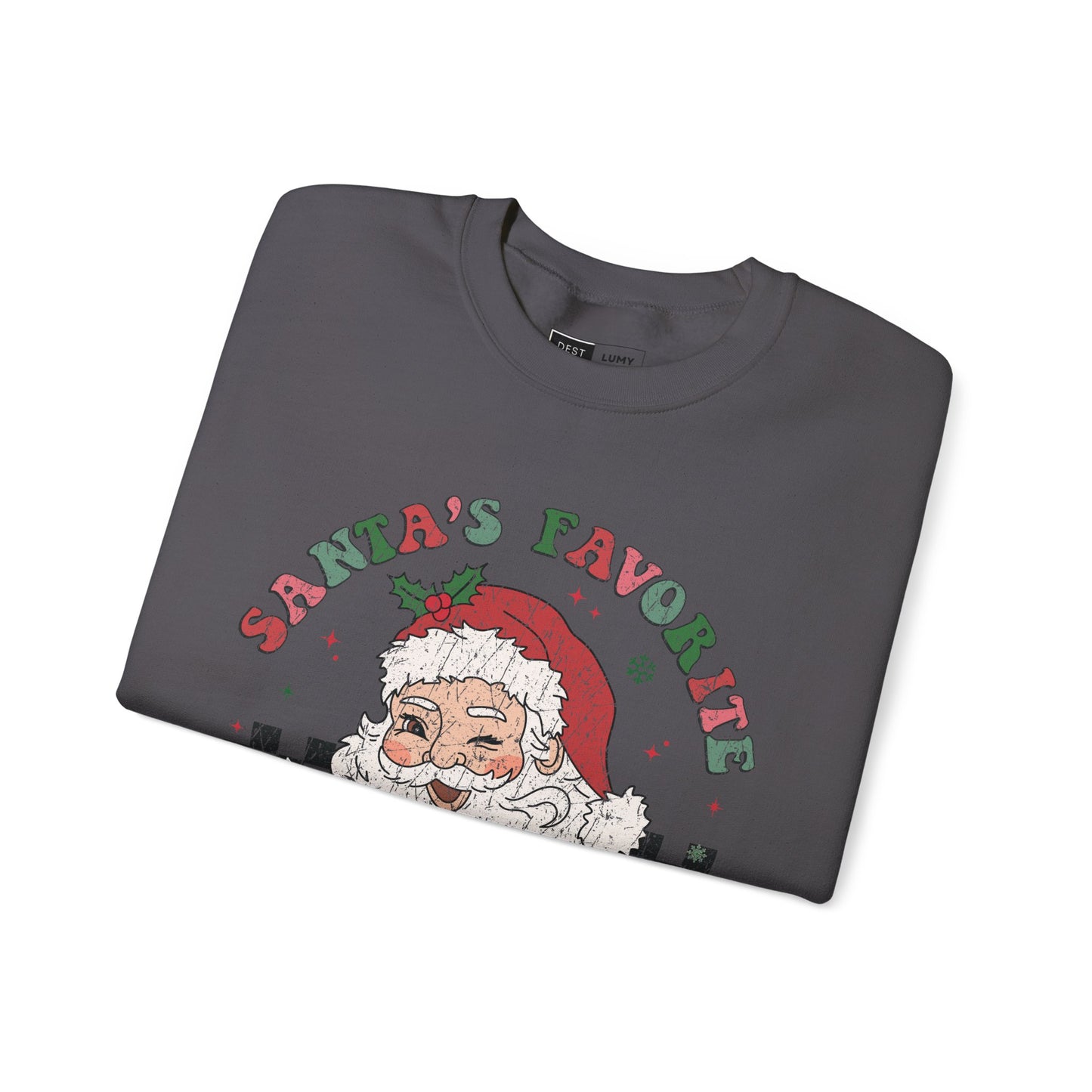 Santa's Favorite Nurse - Unisex Midweight Softstyle Fleece Crewneck Sweatshirt