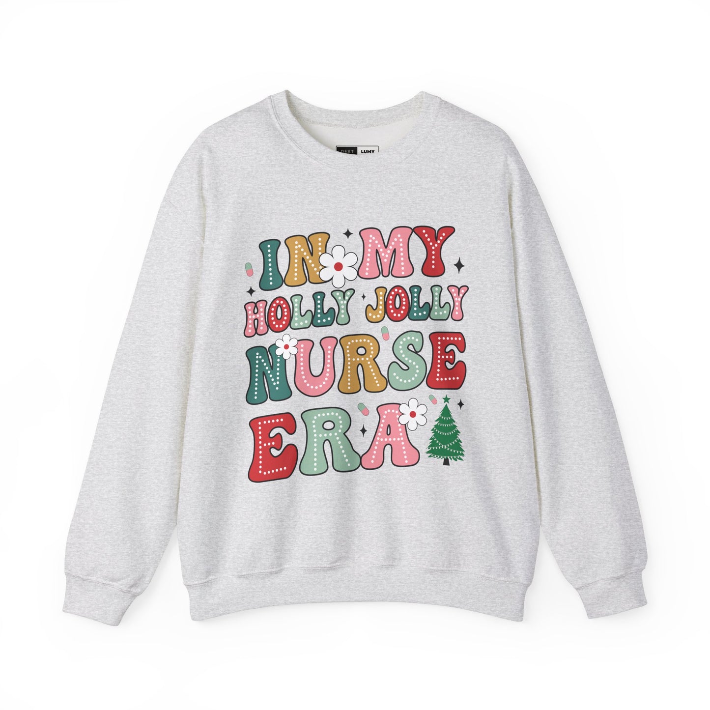 Unisex Midweight Softstyle Fleece Crewneck Sweatshirt - In My Holly Jolly Nurse Era