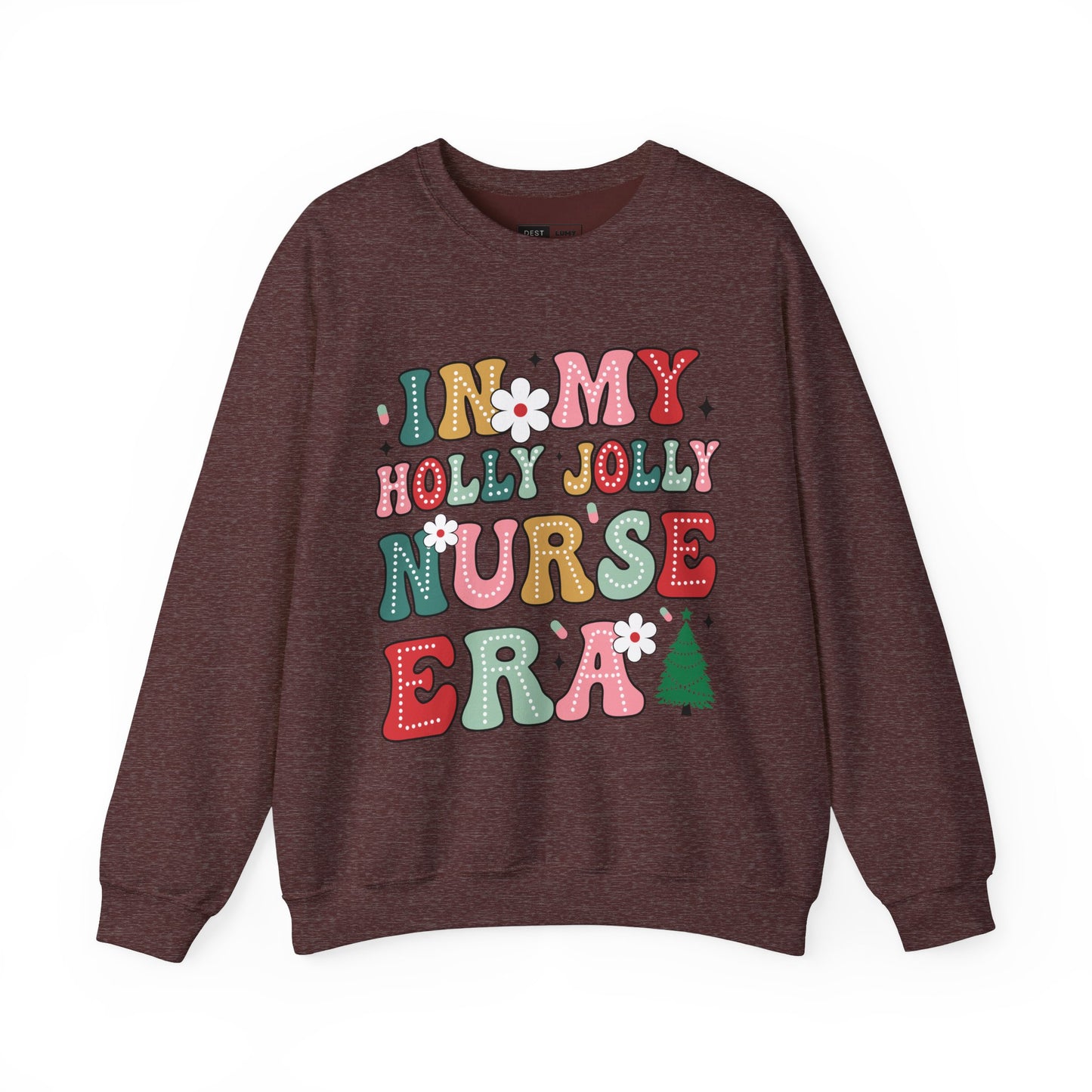 Unisex Midweight Softstyle Fleece Crewneck Sweatshirt - In My Holly Jolly Nurse Era