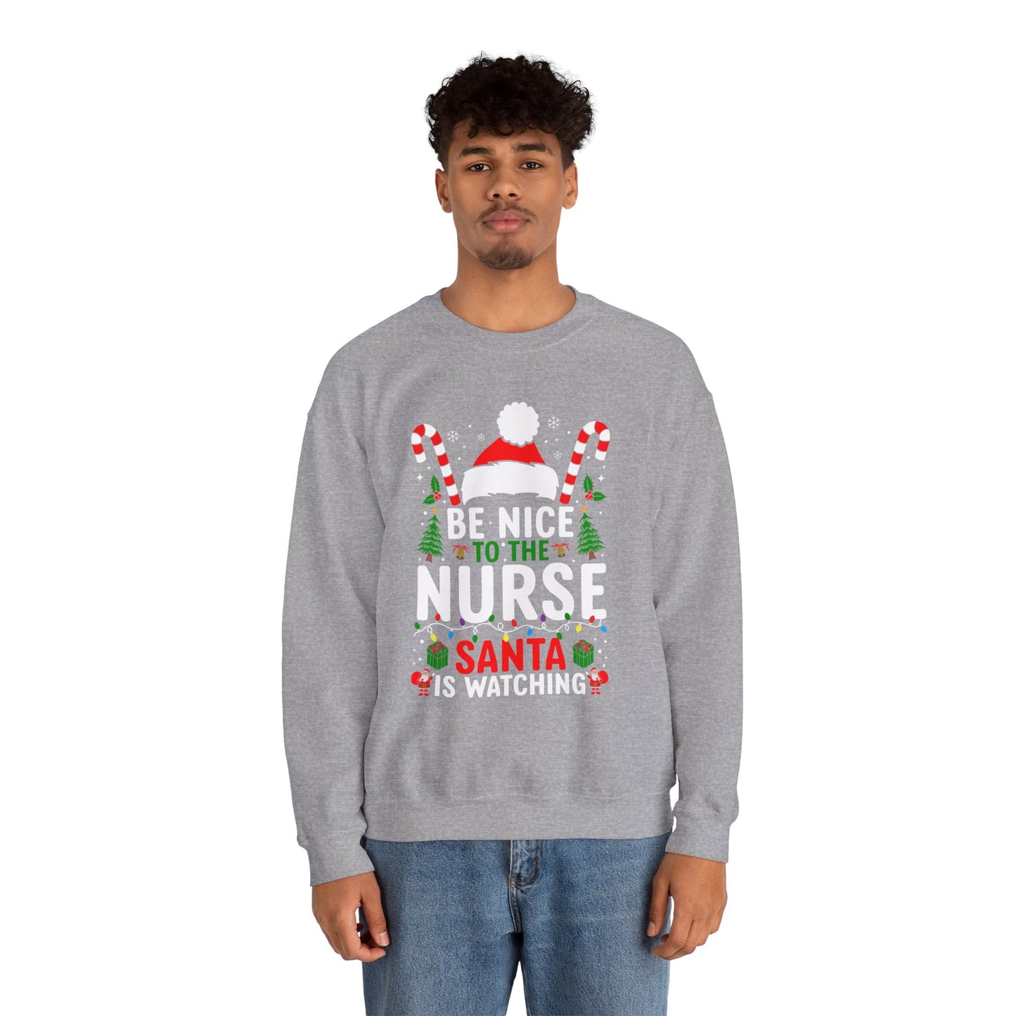 Santa is Watching - Unisex Midweight Softstyle Fleece Crewneck Sweatshirt