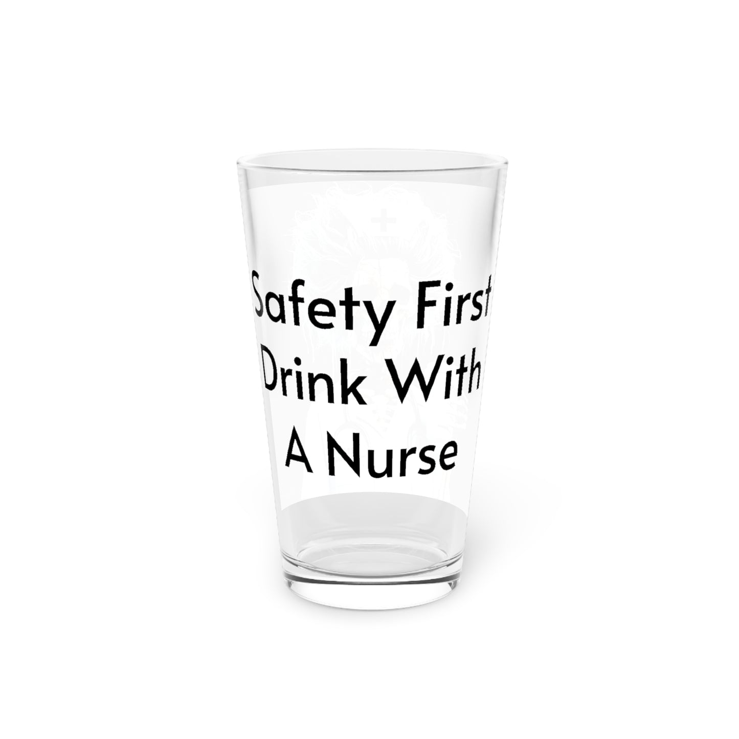 Skeleton Nurse Pint Glass, 16oz