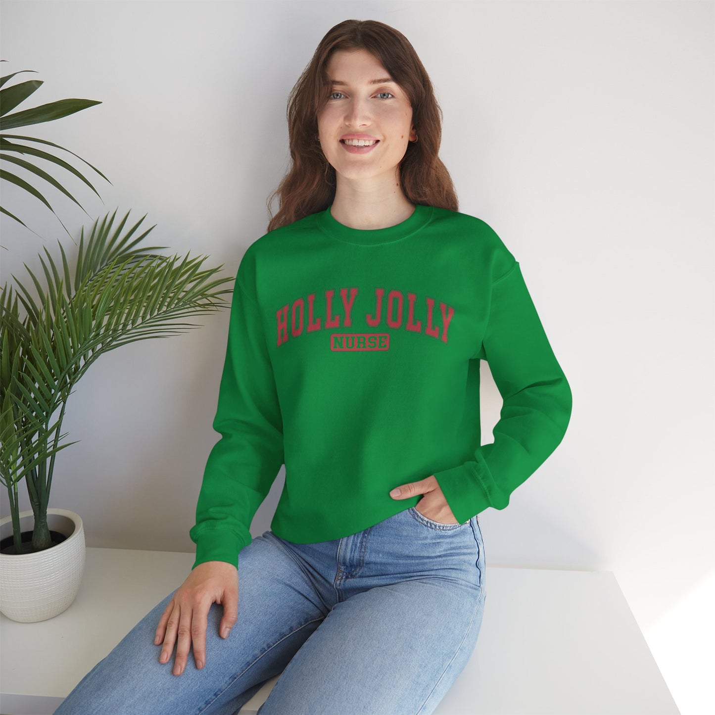 Holly Jolly Nurse Fleece Crewneck Sweatshirt