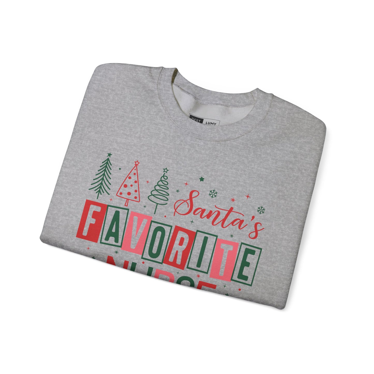 Santa's Favorite Nurse - Unisex Midweight Softstyle Fleece Crewneck Sweatshirt