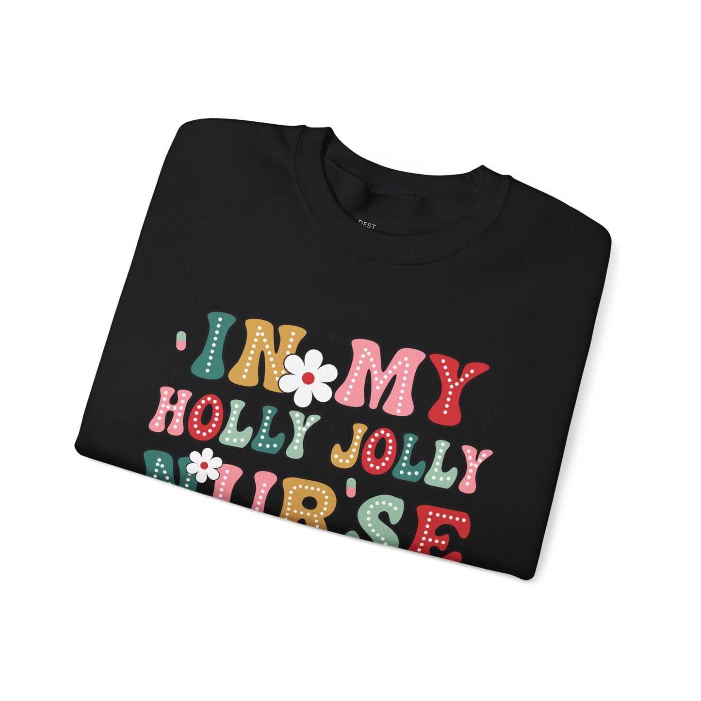 Unisex Midweight Softstyle Fleece Crewneck Sweatshirt - In My Holly Jolly Nurse Era