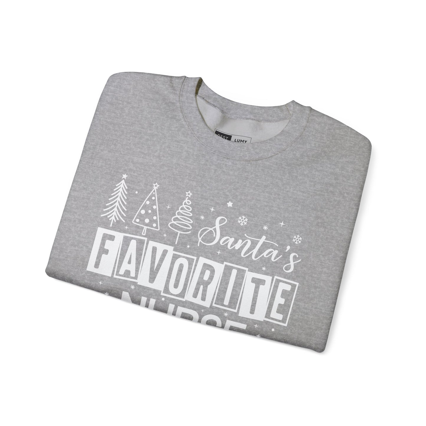 Santa's Favorite Nurse - Unisex Midweight Softstyle Fleece Crewneck Sweatshirt