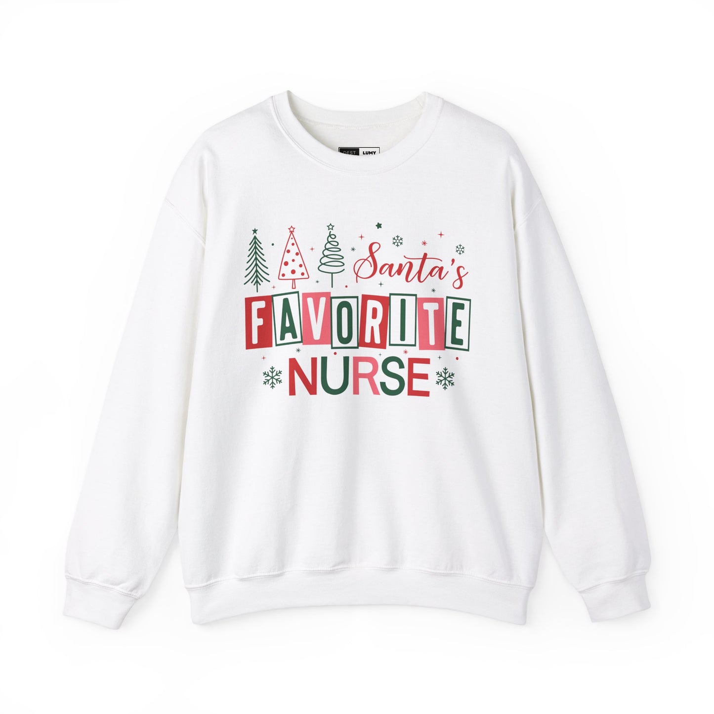 Santa's Favorite Nurse - Unisex Midweight Softstyle Fleece Crewneck Sweatshirt