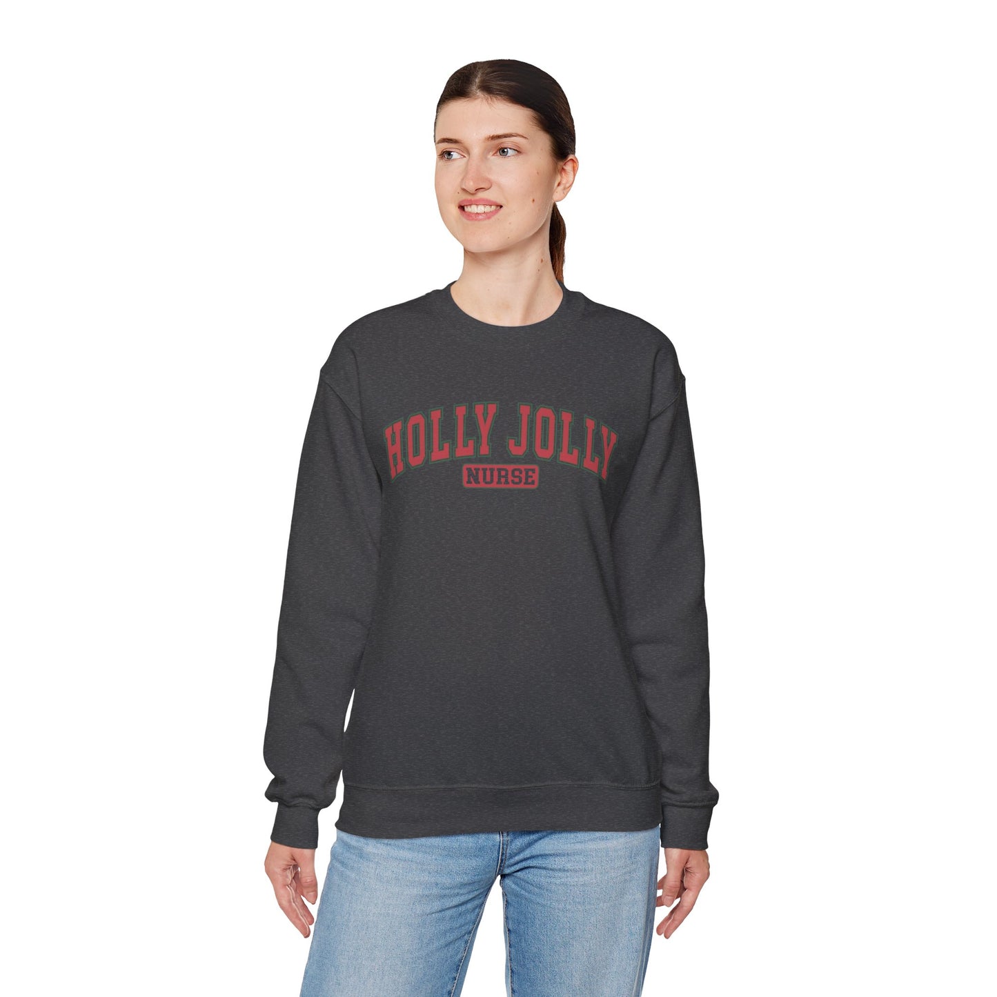 Holly Jolly Nurse Fleece Crewneck Sweatshirt